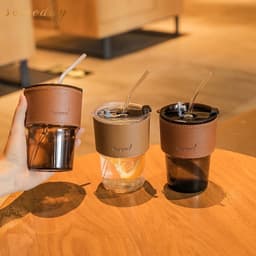 Someday  Glass Straw Cup Coffee Mug with Lid – Reusable Tumbler for Hot & Cold Drinks, water cup