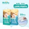 Mubaby diaper Pants Dry and Breathable Newborn-XXXL Quickly Absorb Water Leakproof Baby Diaper 50pcs