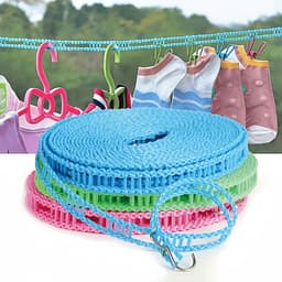 5m/10m Portable Anti-Skid Windproof Clothesline, Fence-Type Nylon Clothesline, Outdoor Washing Line