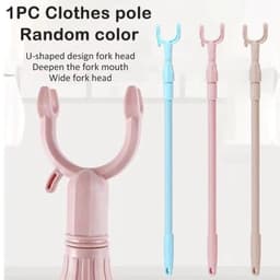 Plastic Retractable Clothes Fork Clothes Drying Fork Adjustable Household Color Random