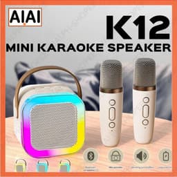 K12 Home KTV Karaoke Machine Dual Microphone RGB Light Wireless Speaker for Kids