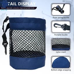 [COD] 1Pc Golf Ball Pouch Bag With Drawstring Closure High Quality Mesh Nylon And Hanging Plastic Clip Convenient To Hang On Golf Bag [SNOW]